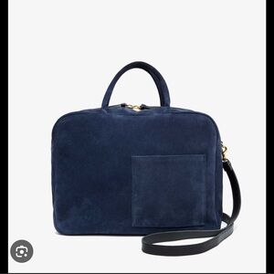 CLARE V. Claude Bag Blue Suede BNWT